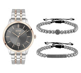 Hugo Boss Classic Grey Dial Two Tone Steel Strap Watch for Men - 1513688