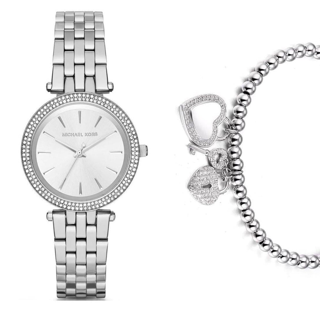 Michael Kors Darci Silver Dial Silver Steel Strap Watch for Women - MK3429