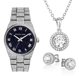 Michael Kors Channing Diamonds Black Dial Silver Steel Strap Watch for Women - MK6089
