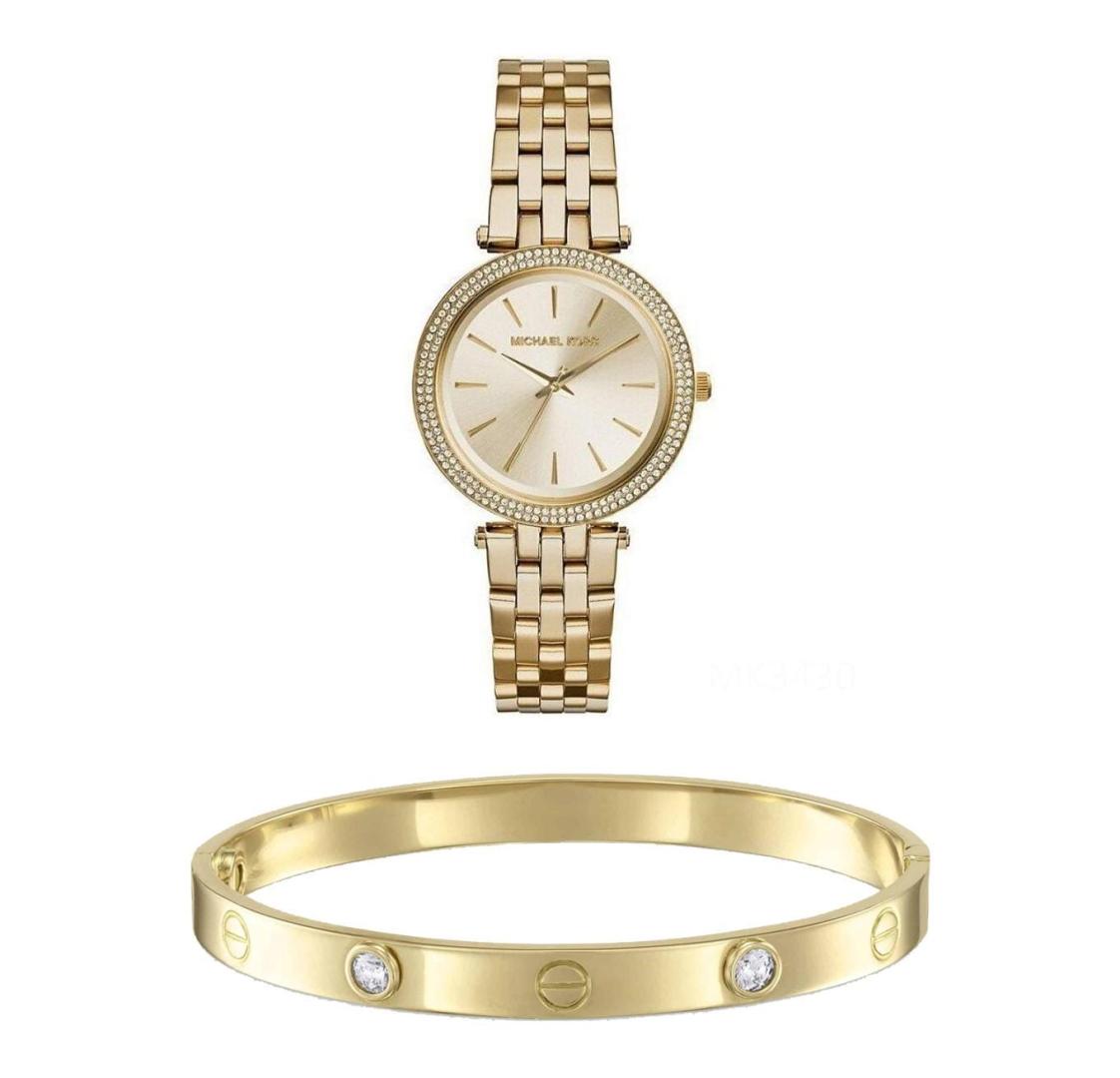Michael Kors Darci Gold Dial Gold Steel Strap Watch for Women - MK3430
