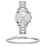 Hugo Boss Novia Chronograph Silver Dial Silver Steel Strap Watch for Women - 1502616