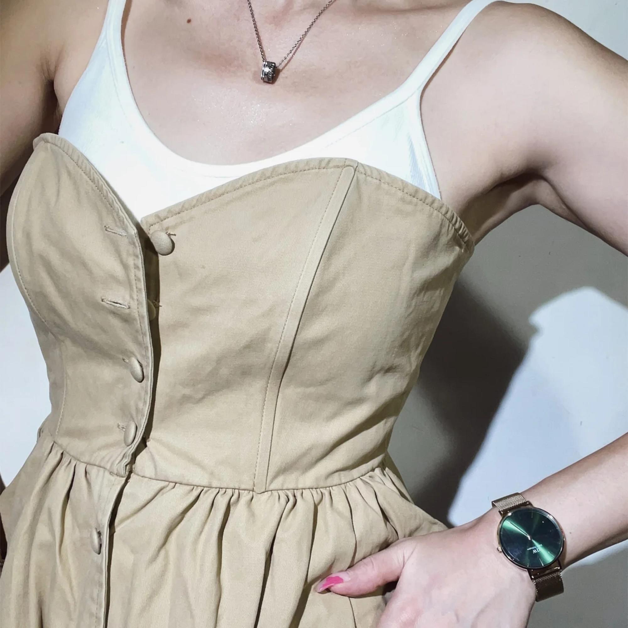 Daniel Wellington Petite Emerald Green Dial Gold Mesh Strap Watch For Women - DW00100481