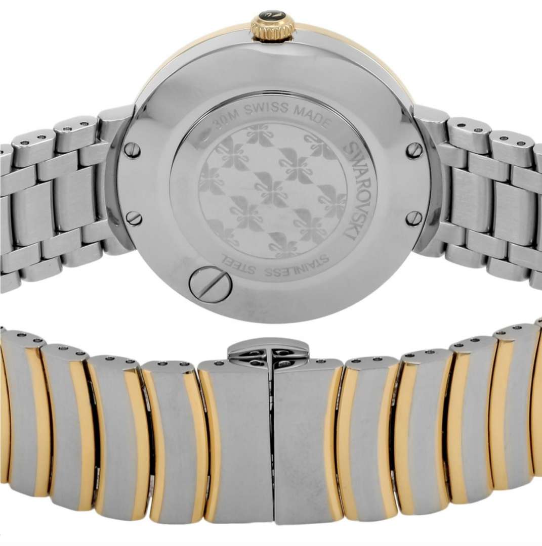Swarovski Lovely Crystals Mother of Pearl Dial Two Tone Steel Strap Watch for Women - 1187022