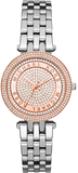 Michael Kors Darci Rose Gold Dial Silver Steel Strap Watch for Women - MK3446