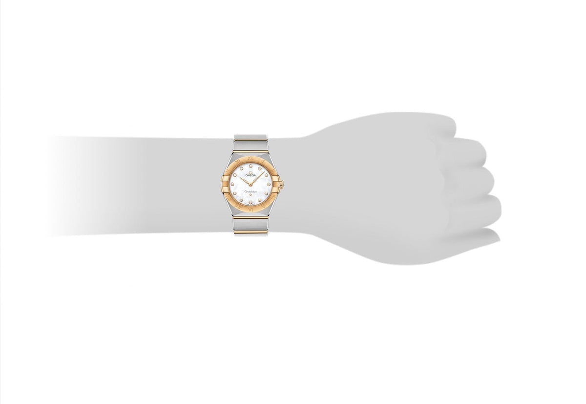 Omega Constellation Manhattan Mother of Pearl Dial Two Tone Steel Strap Watch for Women - 131.20.28.60.55.002