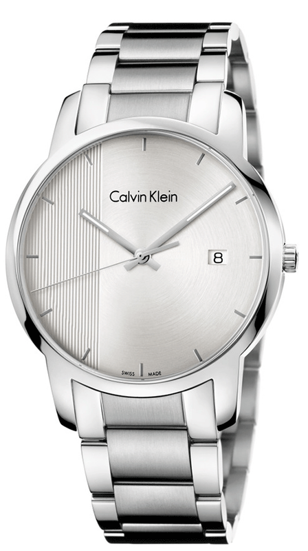 Calvin Klein City Chronograph Silver Dial Silver Steel Strap Watch for Men - K2G2G14X
