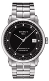 Tissot T Classic Luxury Powermatic 80 Black Dial Silver Steel Strap Watch For Men - T086.408.11.056.00
