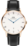 Daniel Wellington Classic Sheffield White Dial Black Leather Strap Watch For Men - DW00100084