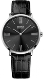 Hugo Boss Jackson Black Dial Black Leather Strap Watch for Men - 1513369