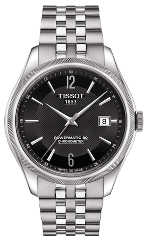 Tissot Ballade Powermatic 80 Cosc Black Dial Silver Steel Strap Watch For Men - T108.408.11.057.00