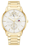 Tommy Hilfiger Hunter White Dial Gold Steel Strap Watch for Men - 1791609