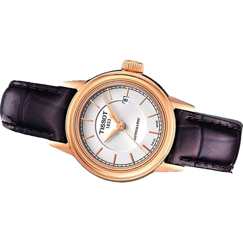 Tissot Carson Automatic White Dial Brown Leather Strap Watch For Women - T085.207.36.011.00