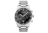 Hugo Boss Pioneer Black Dial Silver Steel Strap Watch for Men - 1513712