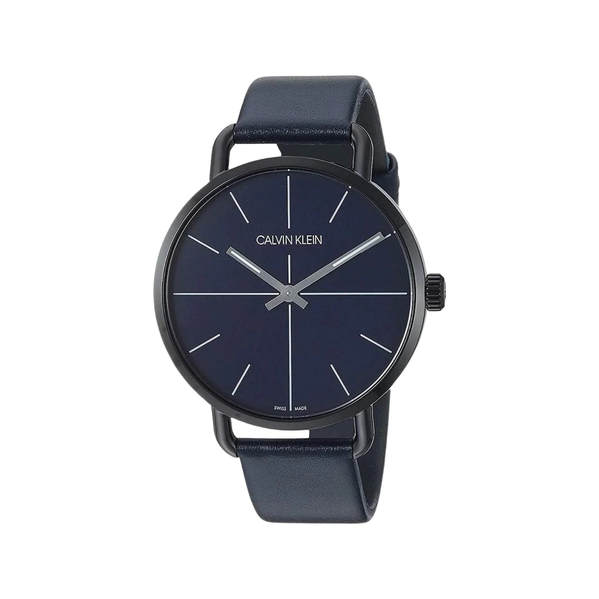 Calvin Klein Even Blue Dial Blue Leather Strap Watch for Men - K7B214VN