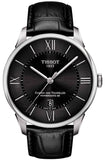 Tissot Chemin Des Tourelles Powermatic 80 Black Dial Black Leather Strap Watch For Men - T099.407.16.058.00
