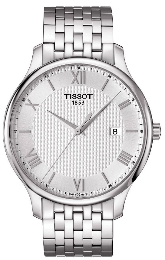 Tissot T Classic Tradition Silver Dial Silver Steel Strap Watch For Men - T063.610.11.038.00