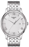 Tissot T Classic Tradition Silver Dial Silver Steel Strap Watch For Men - T063.610.11.038.00