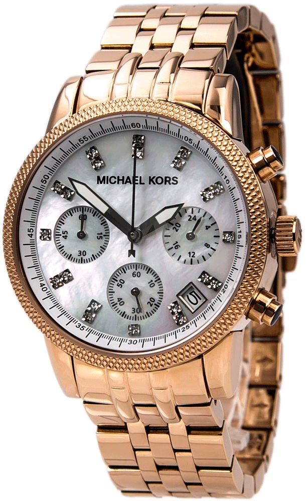 Michael Kors Damen White Dial Rose Gold Steel Strap Watch for Women - MK5026