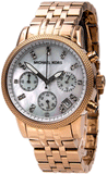 Michael Kors Damen White Dial Rose Gold Steel Strap Watch for Women - MK5026
