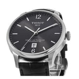 Tissot Chemin Des Tourelles Powermatic 80 Black Dial Black Leather Strap Watch For Men - T099.407.16.447.00