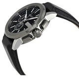 Gucci G Chrono Black Dial Black Leather Strap Watch For Men - YA101205