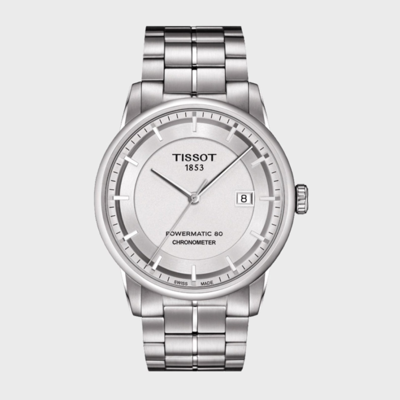 Tissot Luxury Powermatic 80 Silver Dial Silver Steel Strap Watch For Men - T086.408.11.031.00