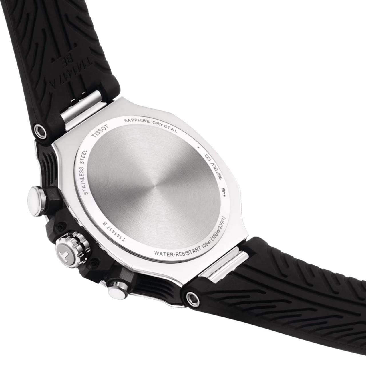 Tissot T Race Chronograph White Dial Black Rubber Strap Watch For Men - T141.417.17.011.00