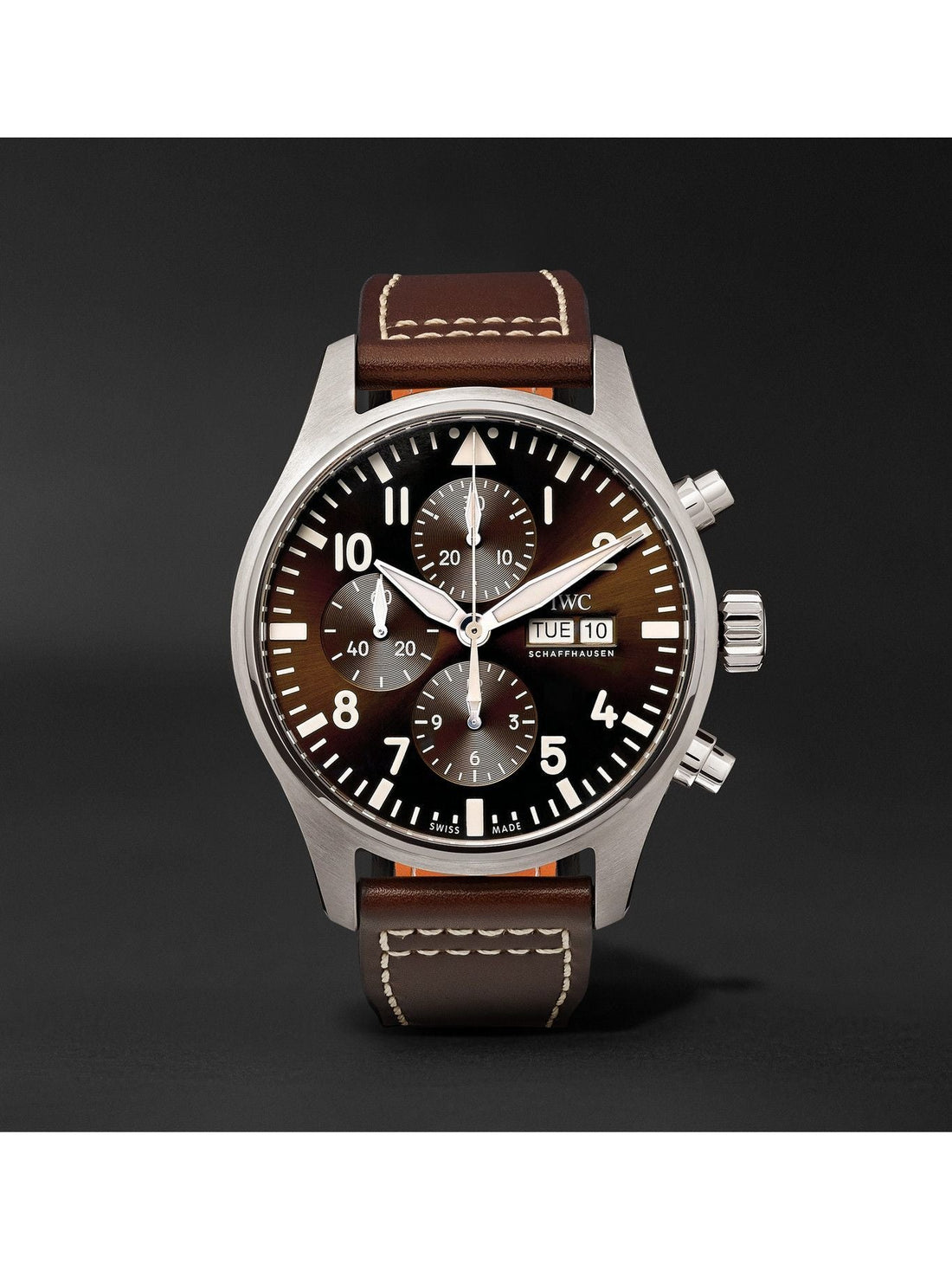 IWC Pilot's Watch Chronograph Edition Brown Dial Brown Leather Strap Watch for Men - IW377713