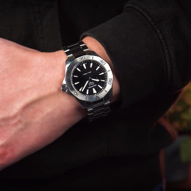 Tag Heuer Aquaracer Professional 200 Quartz Black Dial Silver Steel Strap Watch for Men - WBP1110.BA0627