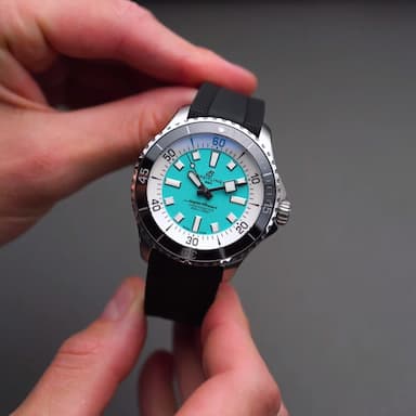 Breitling Superocean Automatic 44 Turquoise Dial Black Rubber Strap Watch for Men - A17376211L2S1