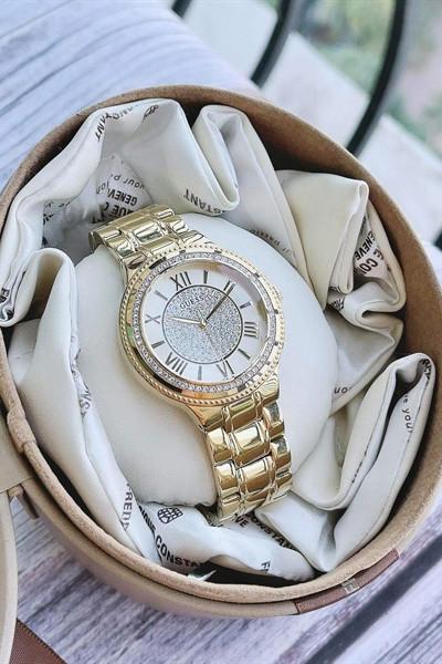 Guess Madison Diamonds Gold Dial Gold Steel Strap Watch for Women - W0637L2