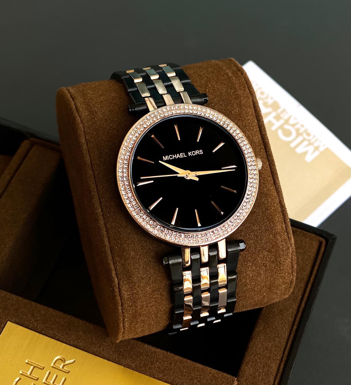 Michael Kors Darci Analog Quartz Grey Dial Two Tone Steel Strap Watch For Women - MK3584