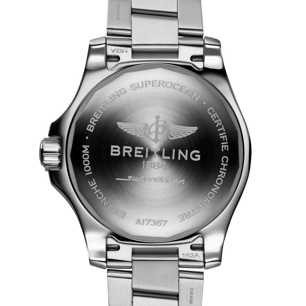 Breitling Superocean Automatic 44mm Black Dial Silver Steel Strap Watch for Men - A17367D71B1A1