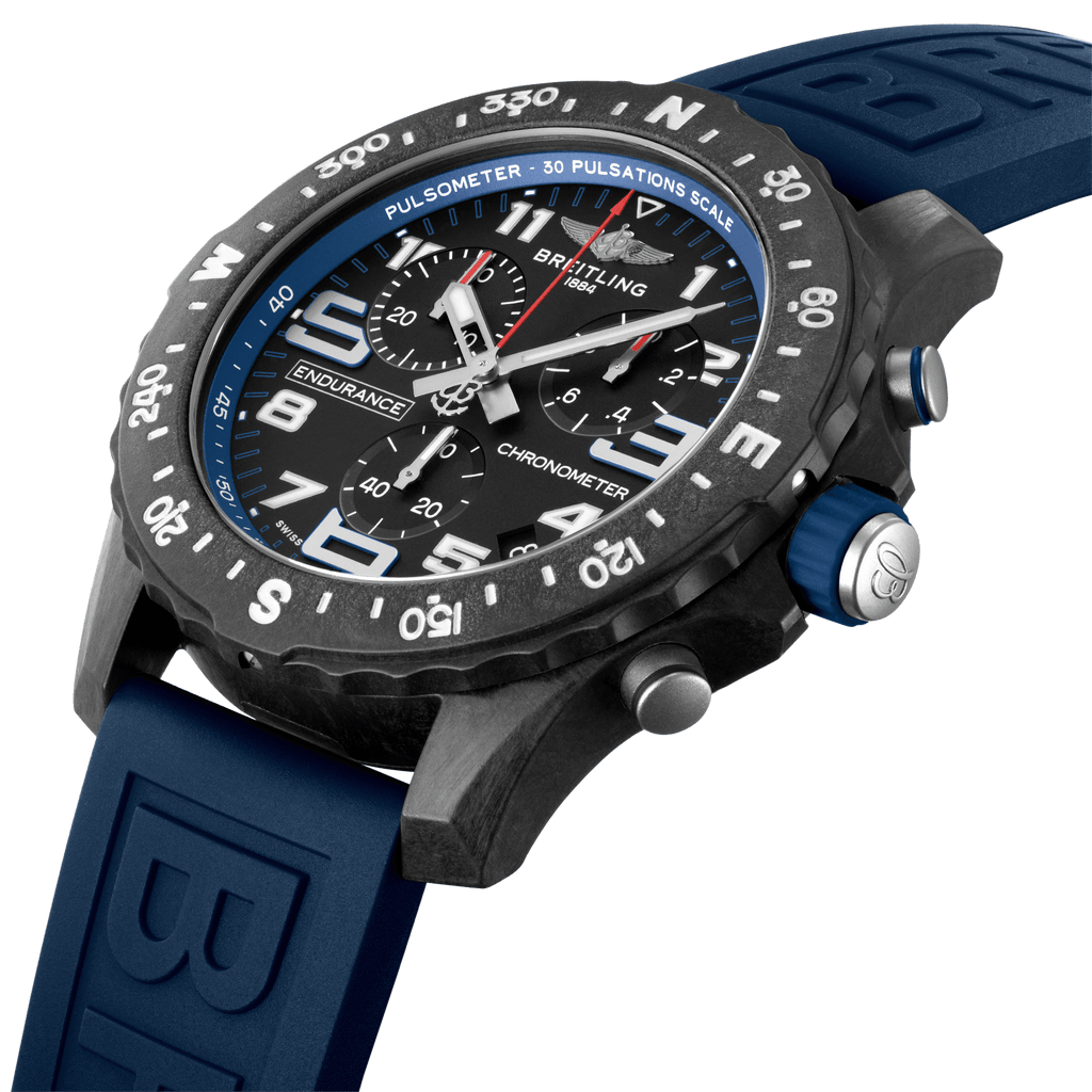 Breitling Endurance Pro Black Dial Blue Rubber Strap Watch for Men - X82310D51B1S1