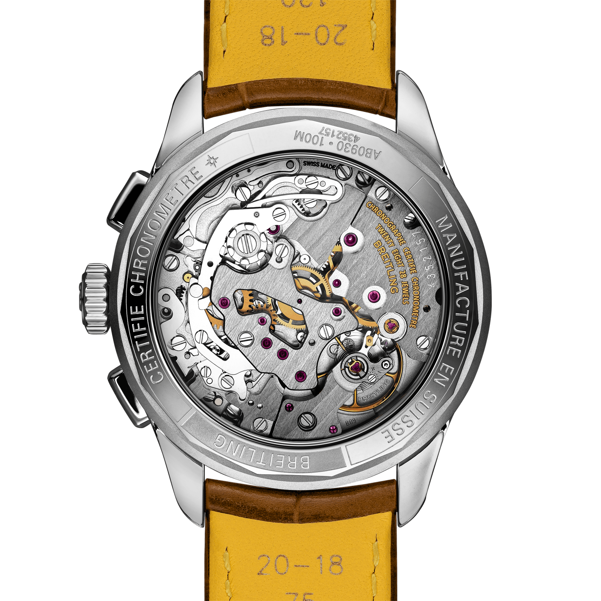 Breitling Premier B09 Chronograph 40 Green Dial Brown Leather Strap Watch for Men - AB0930D31L1P1