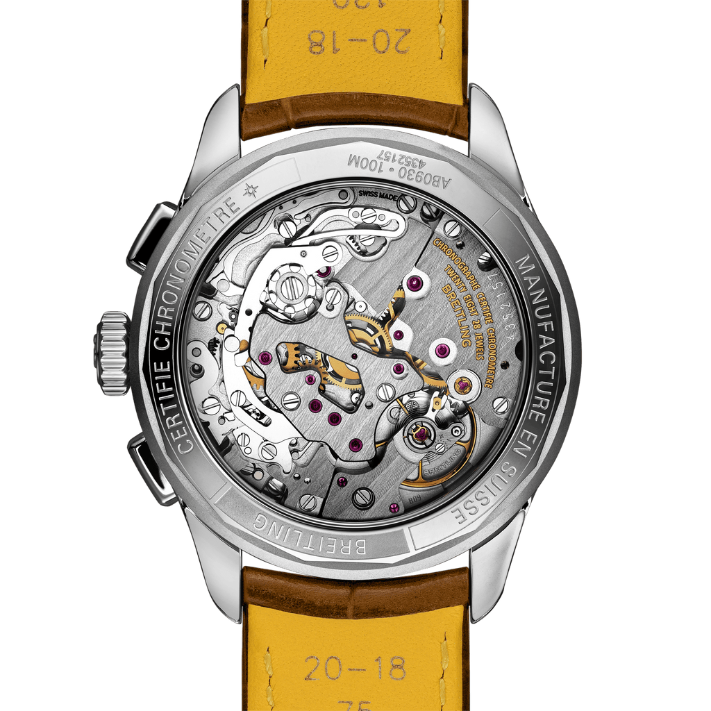 Breitling Premier B09 Chronograph 40 Green Dial Brown Leather Strap Watch for Men - AB0930D31L1P1