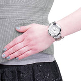 Guess Vista Diamonds Silver Dial Silver Steel Strap Watch for Women - W12080L1