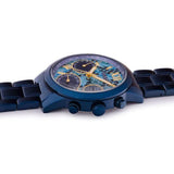 Guess Sunrise Multifunction Blue Dial Blue Steel Strap Watch for Women - W0448L10