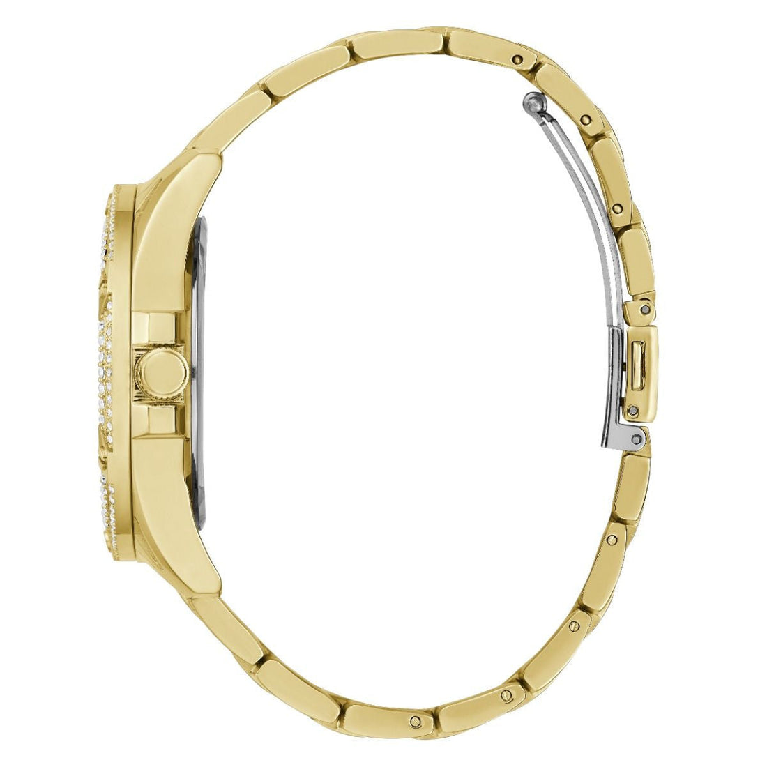 Guess Queen Quartz Gold Dial Gold Steel Strap Watch For Women - GW0464L2