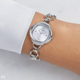 Swarovski Crystal Flower Silver Dial Silver Steel Strap Watch for Women - 5547622