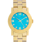 Marc Jacobs Amy Blue Dial Gold Steel Strap Watch for Women - MBM3220