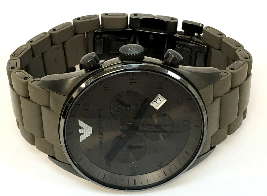 Emporio Armani Sportivo Chronograph Brown Dial Brown Steel Strap Watch For Men - AR5950