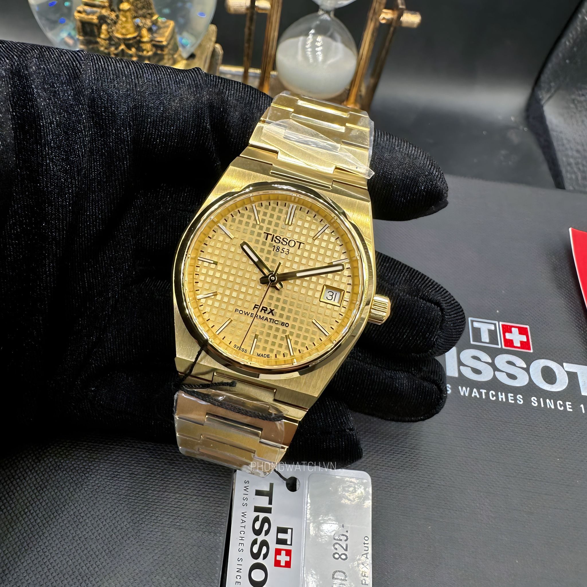 Tissot PRX Powermatic 80 Gold Dial Gold Steel Strap Watch for Men - T137.207.33.021.00