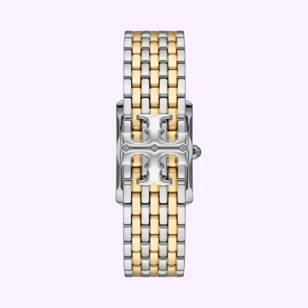 Tory Burch Eleanor White Dial Two Tone Steel Strap Watch for Women - TBW1070