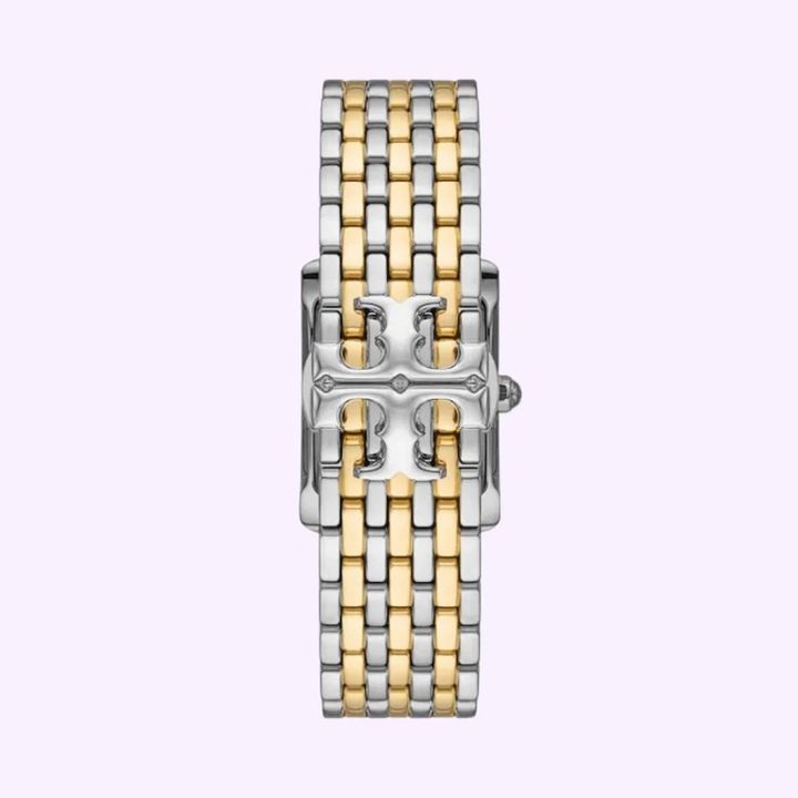 Tory Burch Eleanor White Dial Two Tone Steel Strap Watch for Women - TBW1070