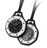 Swatch Royal Pop Black Dial Black Leather Strap Watch for Men - Ocho Negro