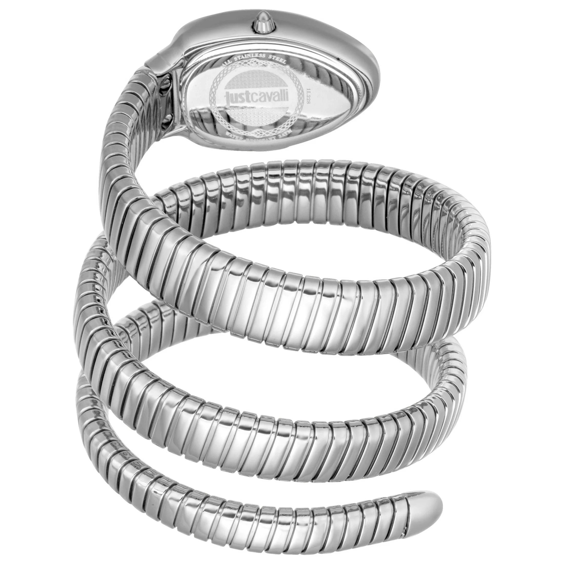 Just Cavalli Glam Evo 5 Blue Dial Silver Steel Strap Watch for Women - JC1L228M0025