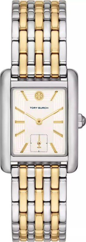 Tory Burch Eleanor White Dial Two Tone Steel Strap Watch for Women - TBW1070