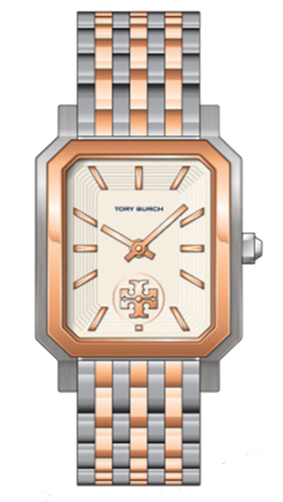 Tory Burch Robinson White Dial Two Tone Steel Strap Watch for Women - TBW1509