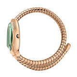 Just Cavalli Serpente Metallica Green Dial Rose Gold Steel Strap Watch for Women - JC1L208M0055